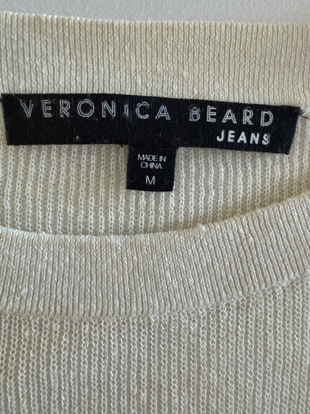 VERONICA BEARD Kellen Twist Front Sleeveless Linen Sweater Ivory Medium - Picture 11 of 12